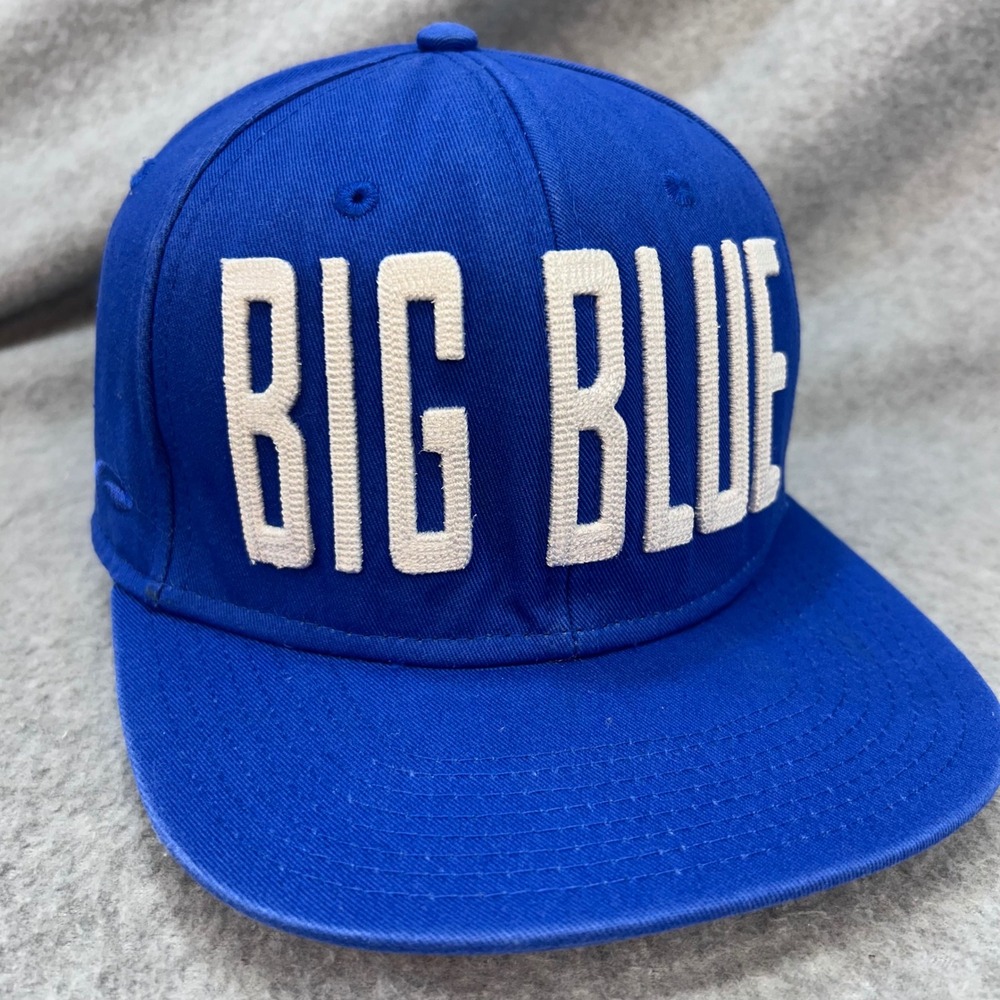 BIG BLUE Mens Blue Pukka Snapback Hat Flat Brim Embroidered OSFM